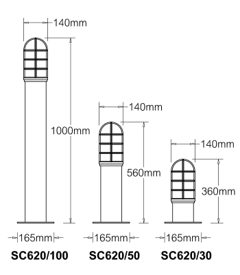 Bollard: Aluminum Grid cover: Large