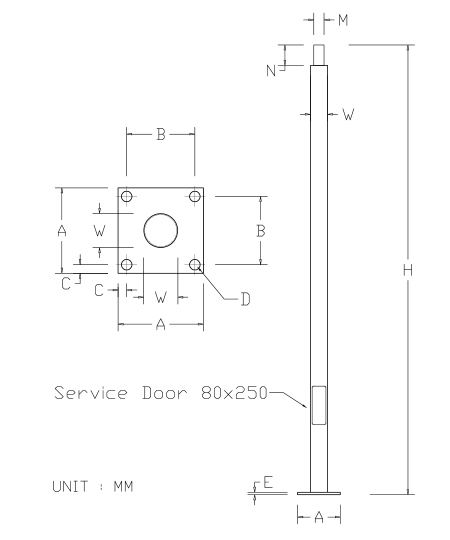 Straight Round Lighting pole